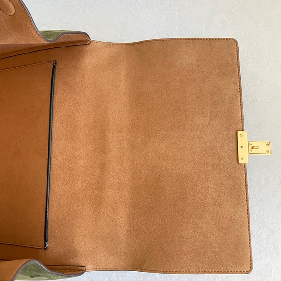 Tory Burch deep green croc 2 way bag - Picture 14 of 16